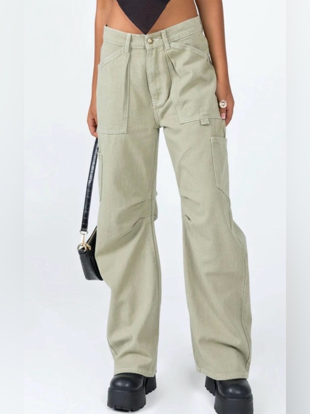 Lioness Miami Vice Womens Cargo Pants in Light Green